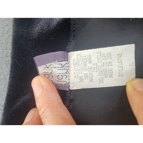 Hanky Panky Jacket Womens XL Black Velour Floral Applique Made USA bolero - Picture 3 of 9